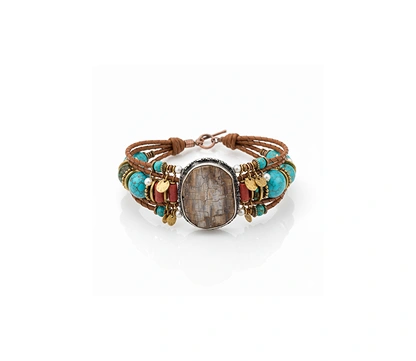 rustic stone cuff ring
